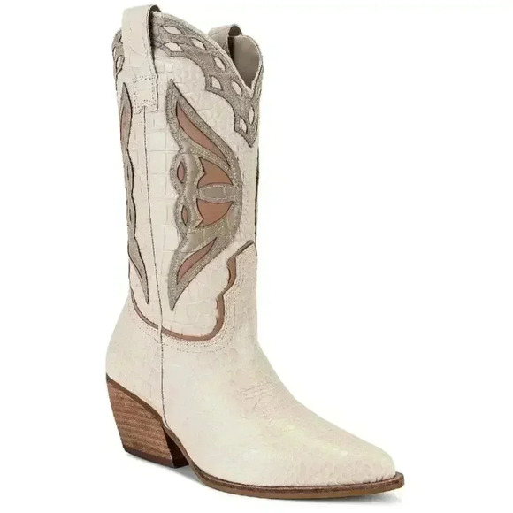Steve Madden x REVOLVE Wynter Western Boots Bone Multi NWOB - Picture 3 of 12